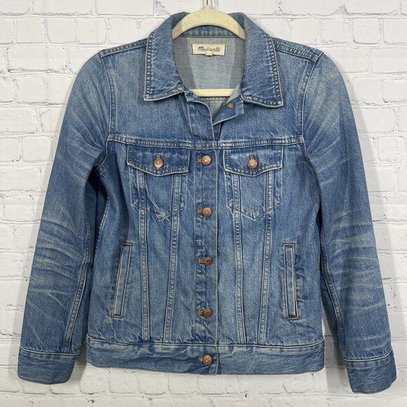Madewell Blue Denim Jacket Womens Small Button Front Classic Jean Jacket - Picture 2 of 15